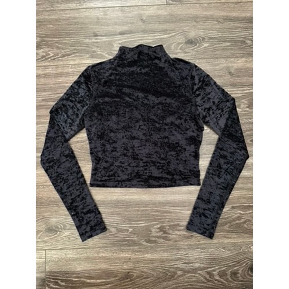 Lululemon All Aligned Mock Neck Long Sleeve *Crushed Velvet Black size 6